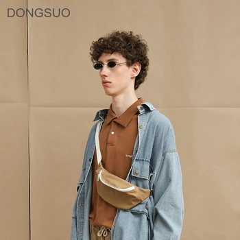 

Waterproof Oxford chest bag men crossbody bag men small bag waist bag shoulder bag khaki color 2020 spring summer new