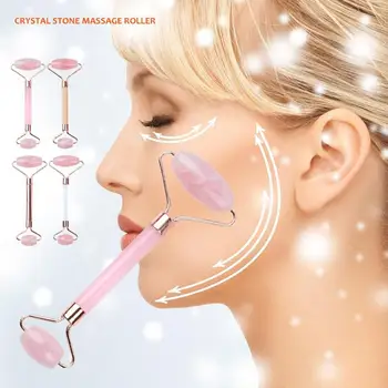 

Natural Jade Facial Massage Crystal Stone Jade Face Lift Roller Wrinkle Removal Skin Care Pink Jade Stone Face Roller