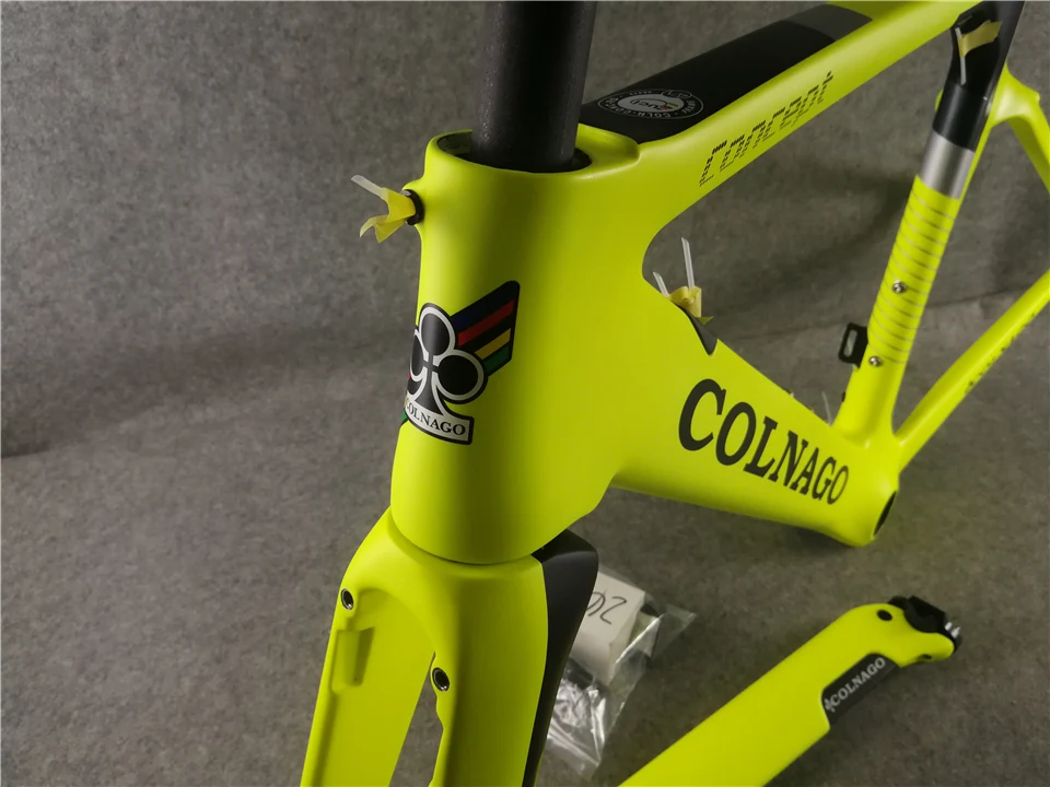 Желтый Colnago концепция рамки дороги углерода Матовая велосипедная углеродная рама XS/S/M/L/XL