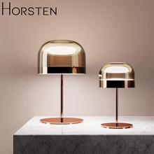 Современный скандинавский минималистичный металлический стеклянный Настольный светильник, итальянский дизайн, розовое золото, Настольный светильник, прикроватная лампа для гостиной, кабинета, спальни