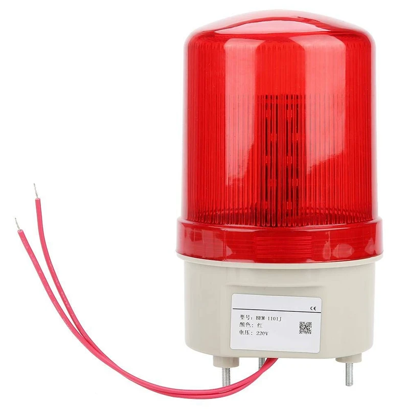 

Industrial Flashing Sound Alarm Light,BEM-1101J 220V Red LED Warning Lights Acousto-Optic Alarm System Rotating Light Emergency