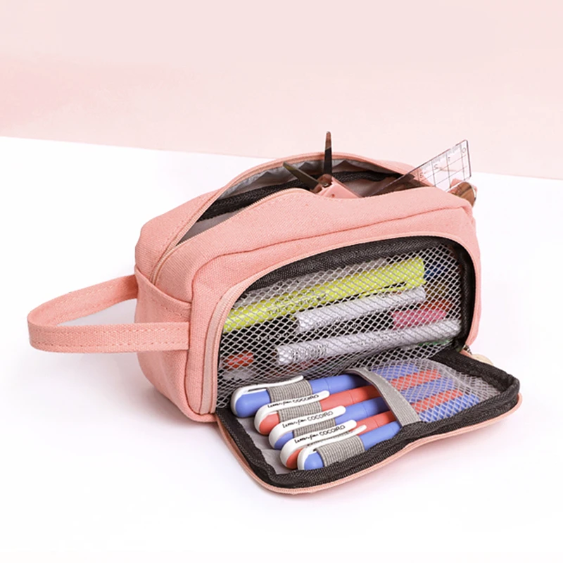 Jianwu 1pc固体シンプル容量鉛筆バッグかわいい学生高容量のペンケースかわいい収納袋学用品 Pencil Bags Aliexpress