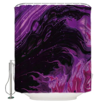 

Abstract Fluid Gradient Shower Curtain Waterproof and Mildewproof Polyester Fabric Bath Curtain Design