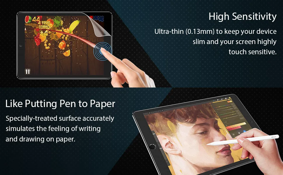 ESR бумажная защитная пленка матовая ПЭТ с антибликовым покрытием для Apple iPad 7 9,7 Pro 10,2 10,5 12,9 дюйма mini 1 2 3 4 5