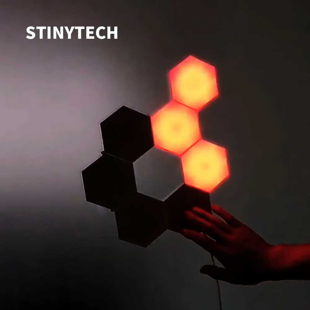 

Stiny RGB Quantum Light Touch Sensor Night Light LED Hexagon Light Magnetic Modular Touch Wall Lamp Home Color Night Lights