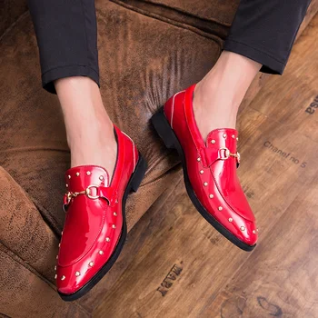 

Brand Spring and Autumn Comfortable Slip High Quality Personality Loafers Business Men's Unique Design Leather British Wind