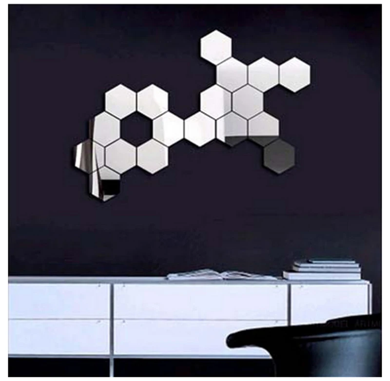12pcs Acrylic DIY Decorative Mirror Wall Stickers Friendly High-quality Environmentally Living Room Bedroom Decor