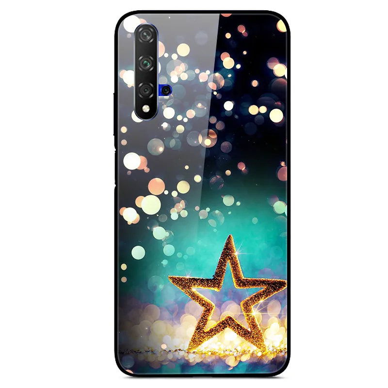 Чехол для huawei Nova 5 t, черный силиконовый бампер, жесткая задняя крышка для huawei Nova 5T Nova5t 5 t, чехол для телефона, закаленное стекло