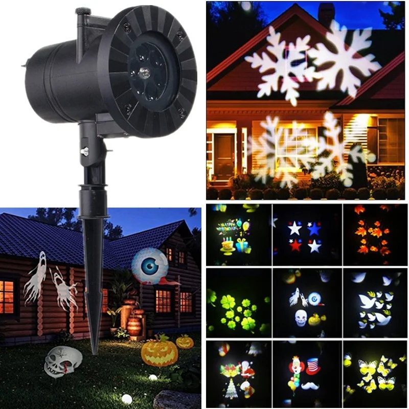 

Red Green Laser Projection Lamp Spotlight 12 Pattern Waterproof Christmas