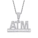 TOPGRILLZ Iced Out кубический циркон ATM кулон и ожерелье Золото Серебро Цвет личности мужские хип хоп ювелирные изделия для подарков - Окраска металла: Silver