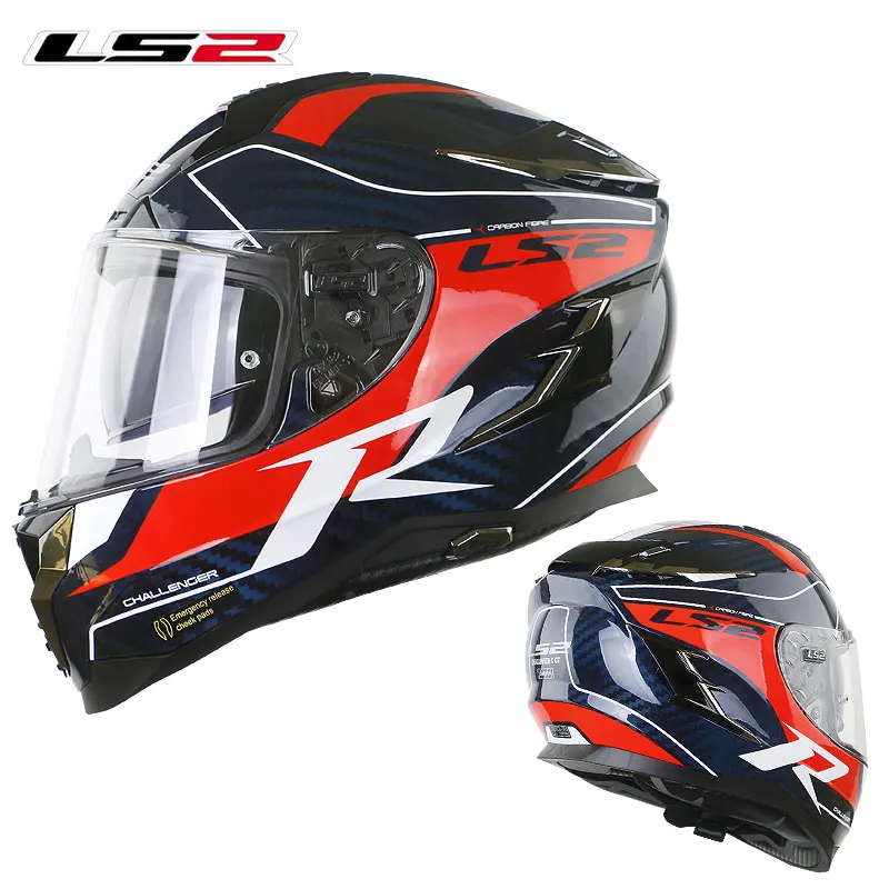 LS2 FF327 Penantang Wajah Penuh Sepeda Motor Helm Serat Karbon Capacete Ls2  Helemt dengan Batin Sun Len Pria Wanita Balap Casco moto|Helm| - AliExpress