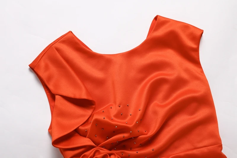 Vestidos De Fiesta весенне-летние вечерние коктейльные женские плиссированные платья с круглым вырезом и цветочным рисунком оранжевого и фиолетового цветов 3XL