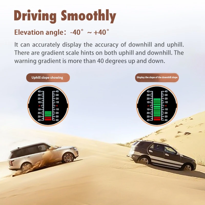 Go-2 Gps дисплей, скорость, уклон, уклометр, автомобильный компас, автомобильный Hud, угол наклона, транспортир, часы Latitud