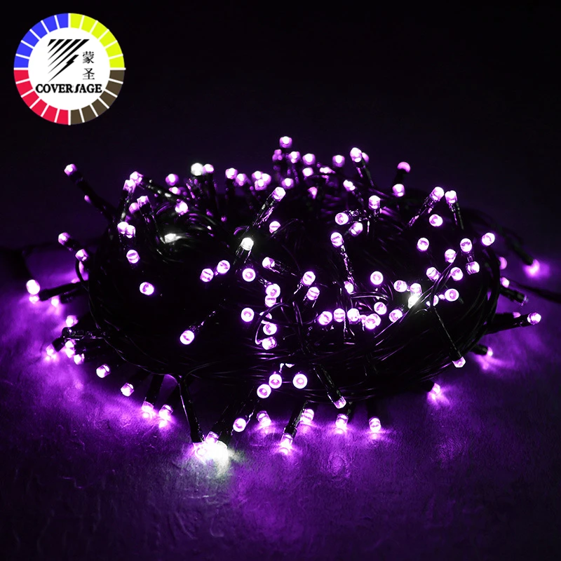 

Coversage Christmas Tree 50M Led String Garland Fairy Light Black Line Chain Home Garden Party Outdoor Holiday Decoration