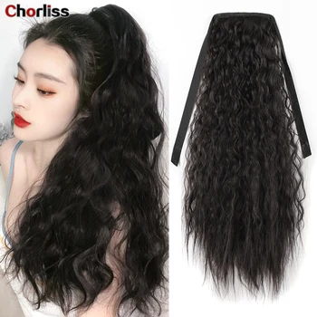 

Chorliss Hair Ties Strap Ponytail Curly Crimp Brown Scrunchie Hair Accessories Headbands for Women Synthetic Ponytails for Black