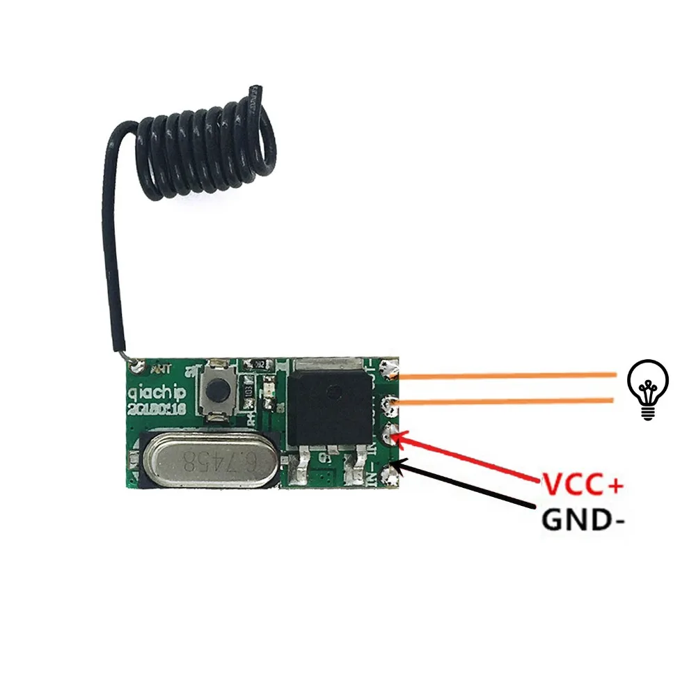 QIACHIP 433 МГц пульт дистанционного управления DC 5 в 12 В мини светодиодный светильник приемник реле с передатчиком пульт дистанционного управления Умный дом