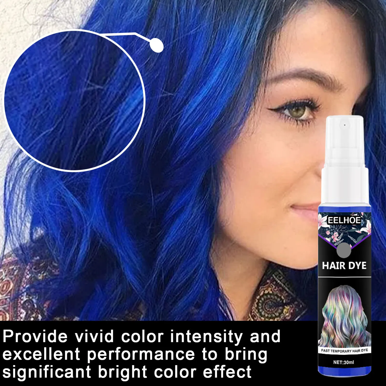 Eelhoe 30ml Portable Hair Dye Spray Disposable Quick Dry Party Hair Color Glitter  Hair Spray Not Hurt Hair Instant Styling Tool - Hair Color - AliExpress
