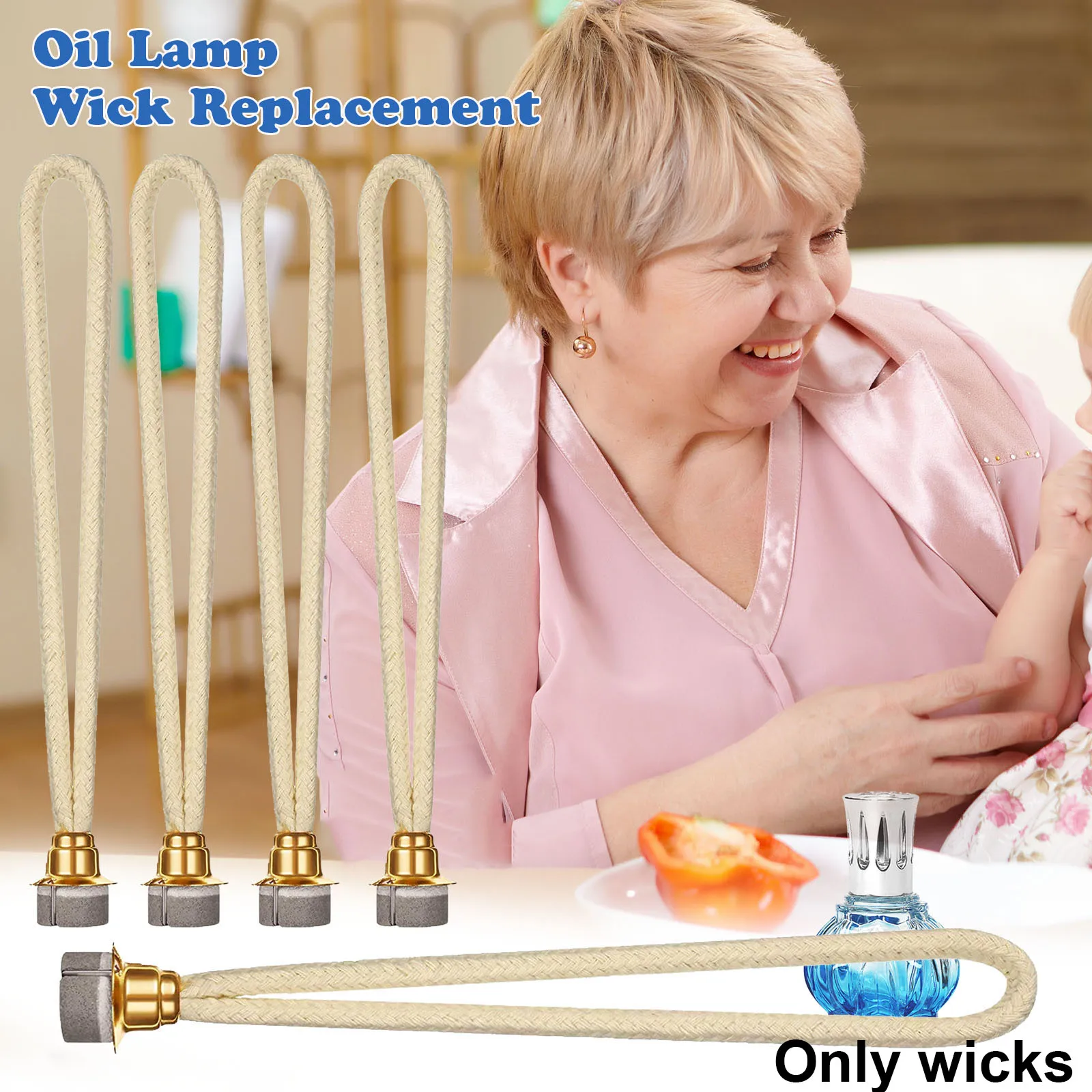 Wicks for Candlemaking 1 Set Replacement Fiber Wicks and Wicks Holder Set  Lamp Wicks for Oil Lamps Braiding Stand 