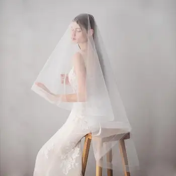 

Womens Wedding Bridal Veil 2 Tier With Comb Long Elegant Cathedral White Veil 160x120cm