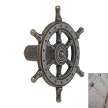 1 pc Antique Creative Single Hole Knob chic pull Captain Closet Door Rudder Steering Wheel Handles hardware kid room fittings