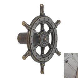 1 pc Antique Creative Single Hole Knob chic pull Captain Closet Door Rudder Steering Wheel Handles hardware kid room fittings