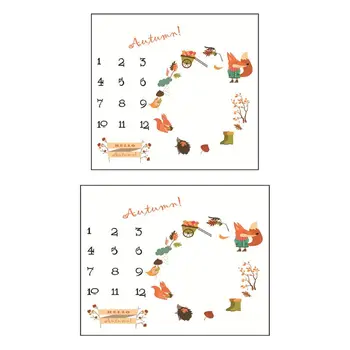 

Baby Monthly Record Growth Milestone Blanket Newborn Cartoon Animal Pattern Photography Props Photo Creative Background Cloth In