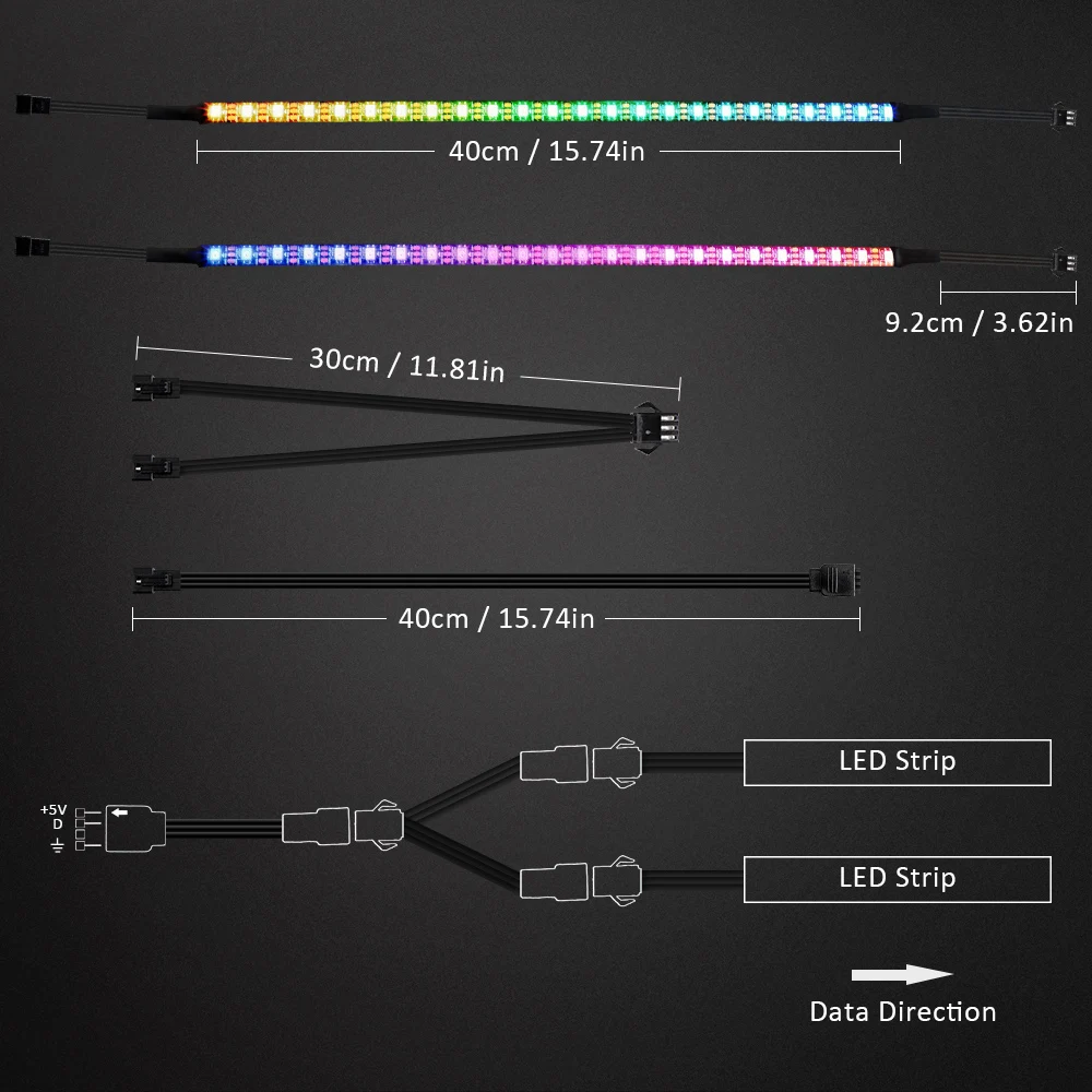 Адресуемая Светодиодная лента WS2812b для ПК, для ASUS Aura SYNC, MSI Mystic светильник SYNC, GIGABYTE RGB Fusion 5V 3 Pin Header материнская плата 3Pin