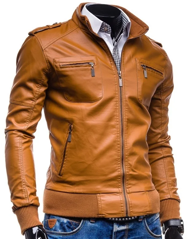 ZOGAA, зимняя мужская куртка из искусственной кожи, мотоциклетные пальто, осенне-весенняя одежда из искусственной кожи, мужская повседневная одежда, однотонные деловые пальто