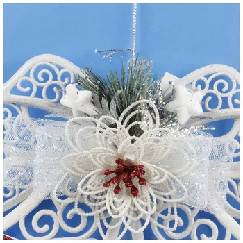 

New White Christmas Home Door Window Ornaments Christmas Decoration Xmas Tree Hanging Decor, Elk pulling cart Santa Claus