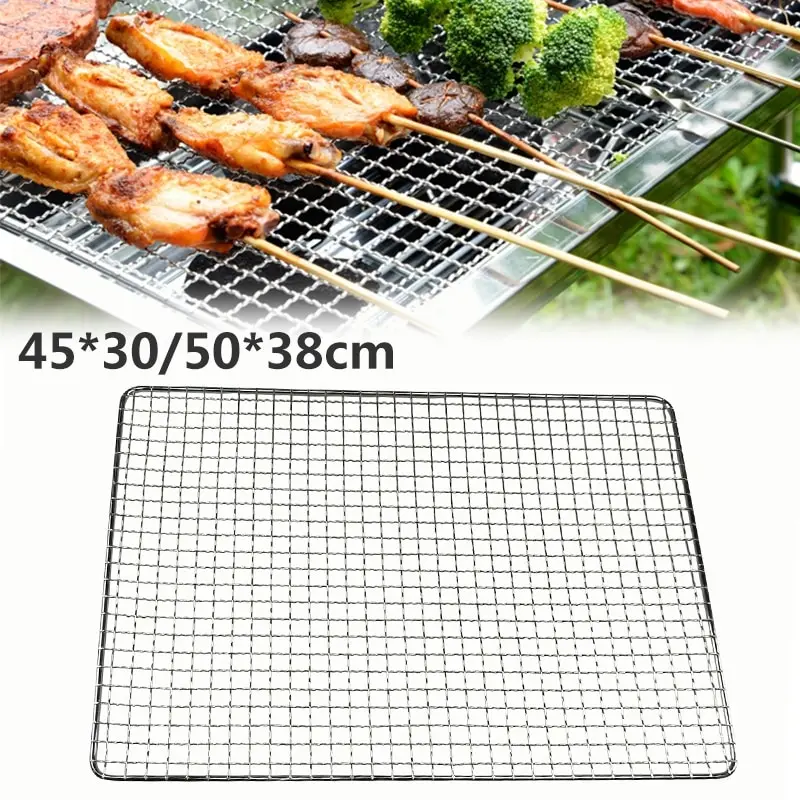 1pc BBQ Grill Mesh Mat Sheet Resistant Non-Stick Barbecue Bake Meat Wire Net 