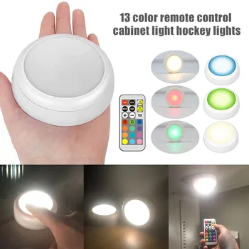 

HOT Wireless LED Puck Lights Under Cabinet Kitchen Lighting with Remote Control TI99