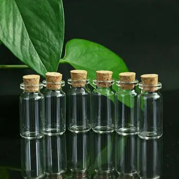 

100pcs 2ml Mini Bottle with Cork Stopper Christmas Wish Bottles Empty Clear Glass Bottles Vials For Holiday Wedding 11x35mm