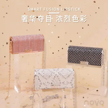 

NOVO5301 Mosaic Pattern Chain Collection Lipstick Soft Color Bag Lipstick
