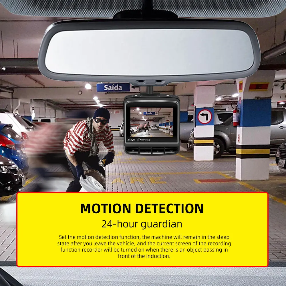  FANSICOUK Mini Car DVR Camera 2.5'' FHD 1080P G-Senor Video Looping Recorder Night Vision Motion De