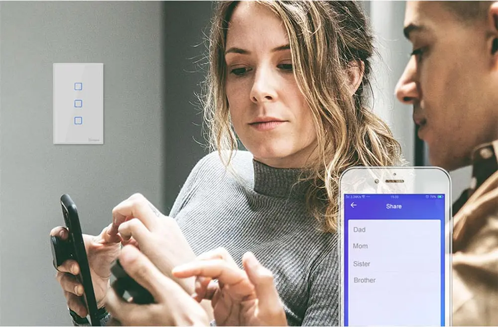 Интеллектуальный выключатель света SONOFF T2US TX Smart Wifi сенсорный настенный светильник переключатель с границы умный дом 1/2/3 433 RF/Голосовое управление/приложение Управление работает с Amazon Alexa