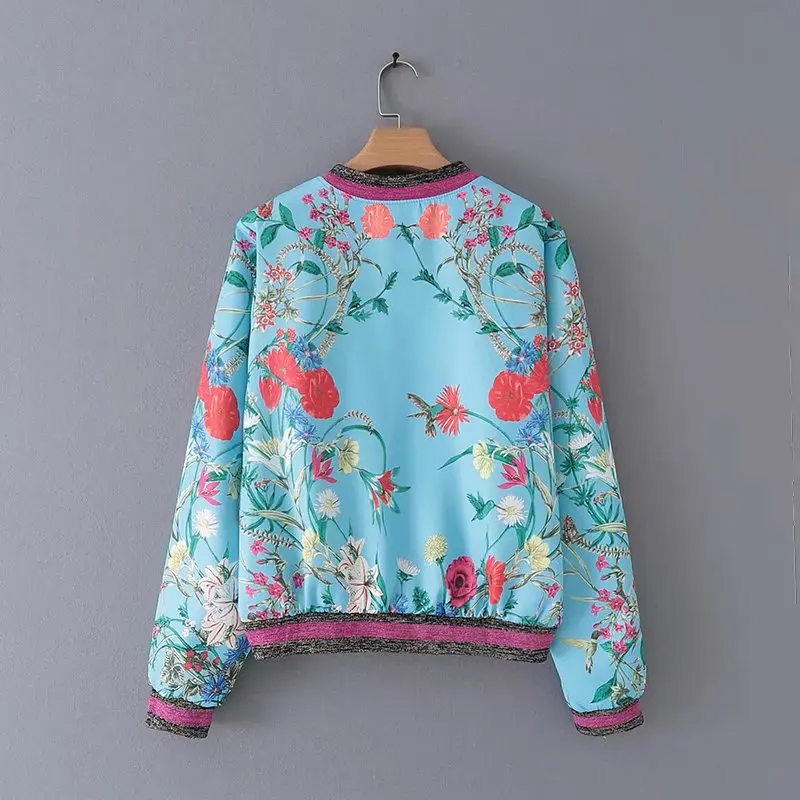 

Western Style WOMEN'S Dress 2019 Autumn New Products Printed Zipper Jacket Rod A8ms8911