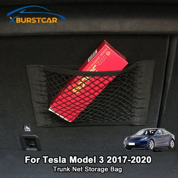 

Xburstcar for Tesla Model 3 Model3 2017 - 2020 Car Interior Nets Auto Trunk Back Elastic Mesh Net Storage Bag Accessories