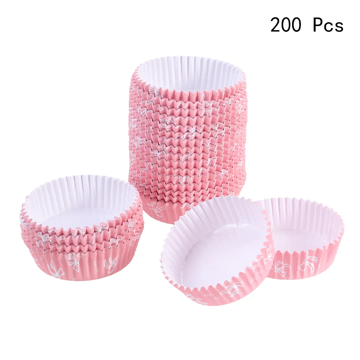 200pcs Heat Resistant Cupcake Wrappers Oil-Proof Paper Tray Round Cup Cake Liners Baking Cups Wraps For Wedding Birthday Party | Дом и сад