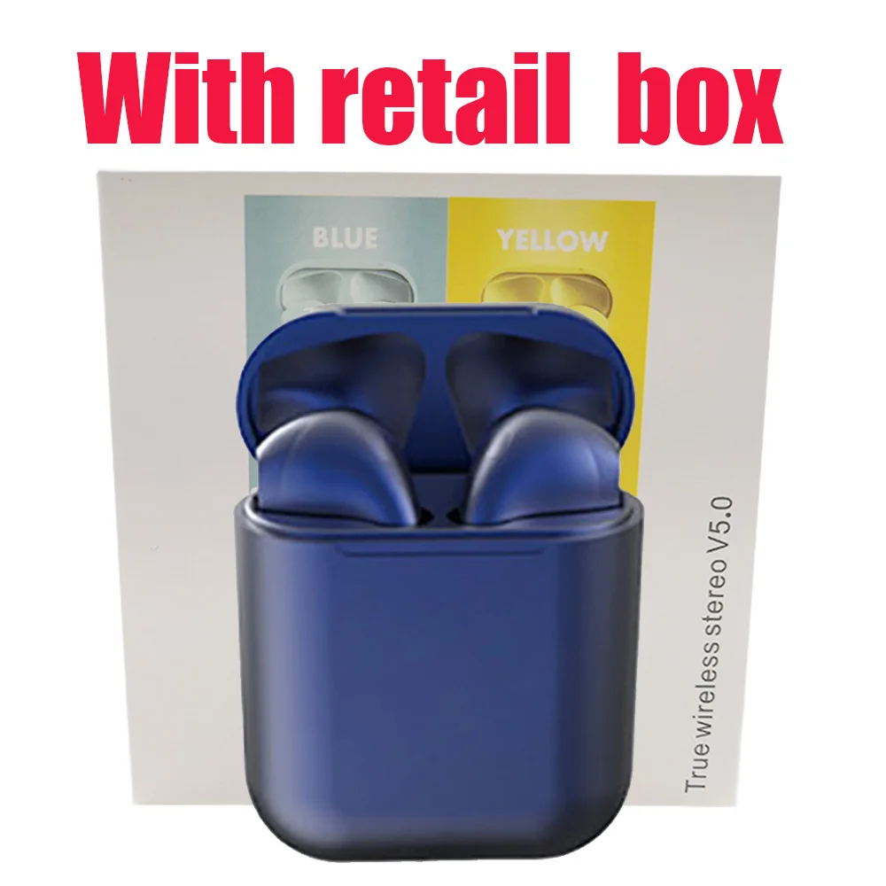 Blue Оригинальные inpods 12 Беспроводные наушники i12 tws наушники Macaron 12 inpods 12 i12 tws наушники для смартфона PK i7 i11 i14 TWS - Цвет: Blue
