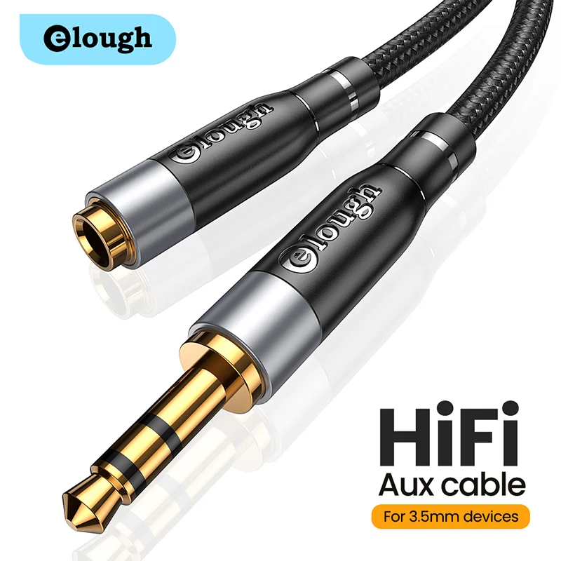 Аудиокабель Elough со штекером AUX 3 5 мм Hi-Fi удлинитель для динамиков шнур ПК