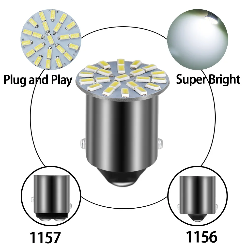 Автомобильная лампа BAY15D 1157 BA15S T20 1156 7443 22SMD автомобильные передние стоп сигналы