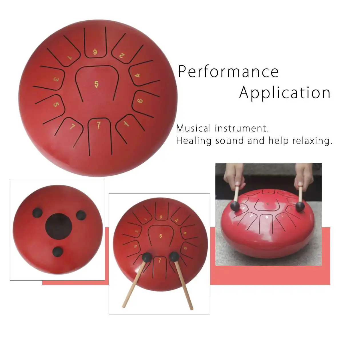 12 ''стальной язычок барабан 11 нот Handpan барабан танкбарабан инструмент с Mallets сумка для хранения для детей взрослых ударные инструменты