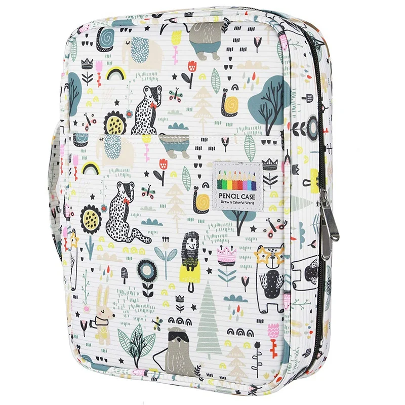

220 Slots Colored Pencil Case Oxford Fabric Pen Case with Compartments Pencil Holder for Watercolor Pencils
