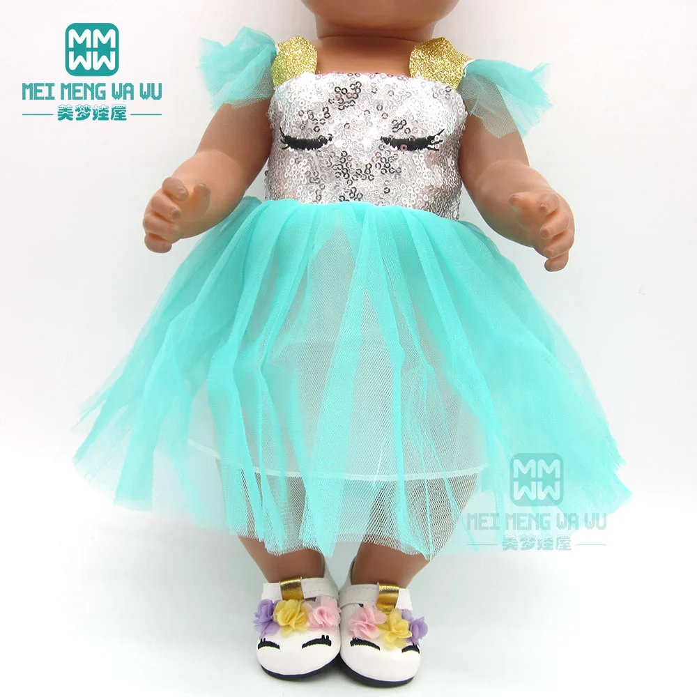 Кукла Одежда Единорог блестками Принцесса платье розовый, розовый, красный, белый для 18 дюймов американский и 43 см Новая кукла нашего поколения
