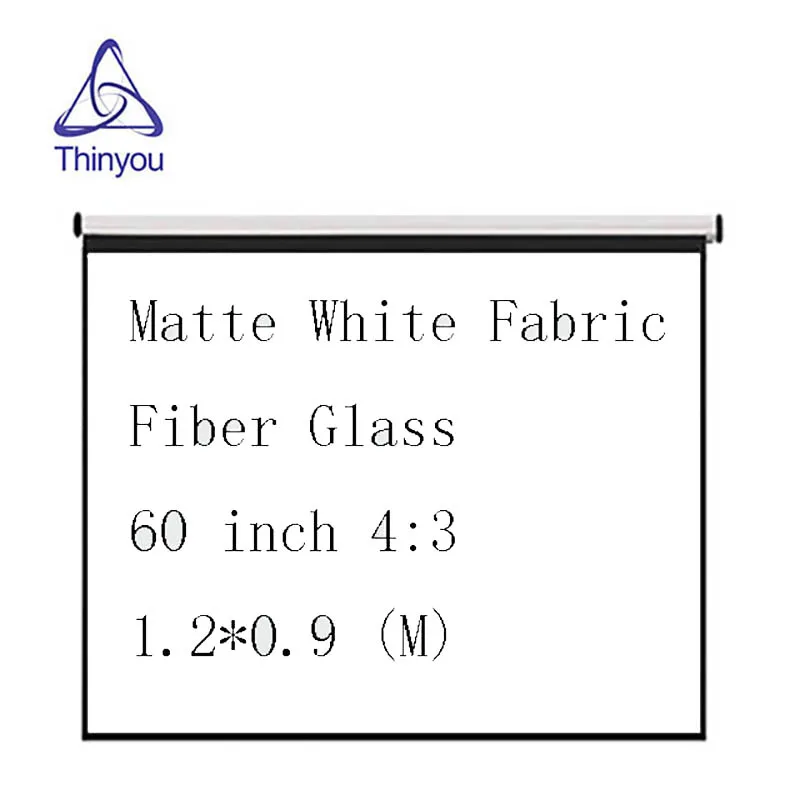 Thinyou экран проектора матовая белая ткань стекловолокно занавеска 60 дюймов 4:3 выдвижной Full HD Домашний кинотеатр настенный
