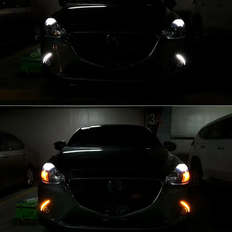 Автомобильный светодиодный DRL Дневной ходовой свет комплект противотуманных фар для Mazda 2 передний бампер DRL свет комплект для освещения автомобиля указатель поворота