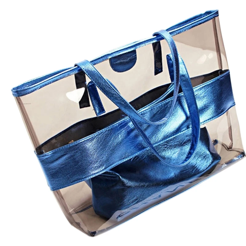 

Fashion Transparent Handbag Pvc Waterproof Bag Shoulder Bag Messenger Mag Pu Child Package