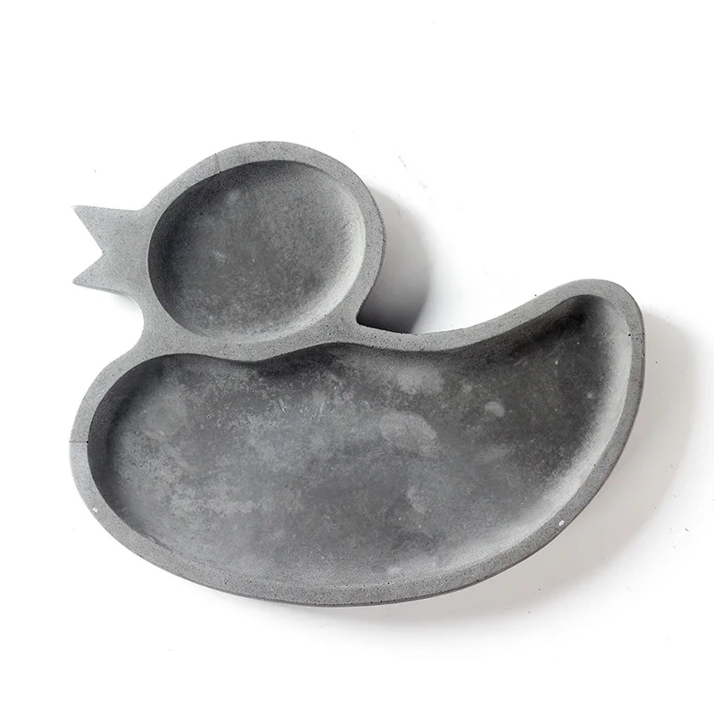Silicone Concrete Molds 3D Duck Shaped Snacks Tray MouldClay Molds