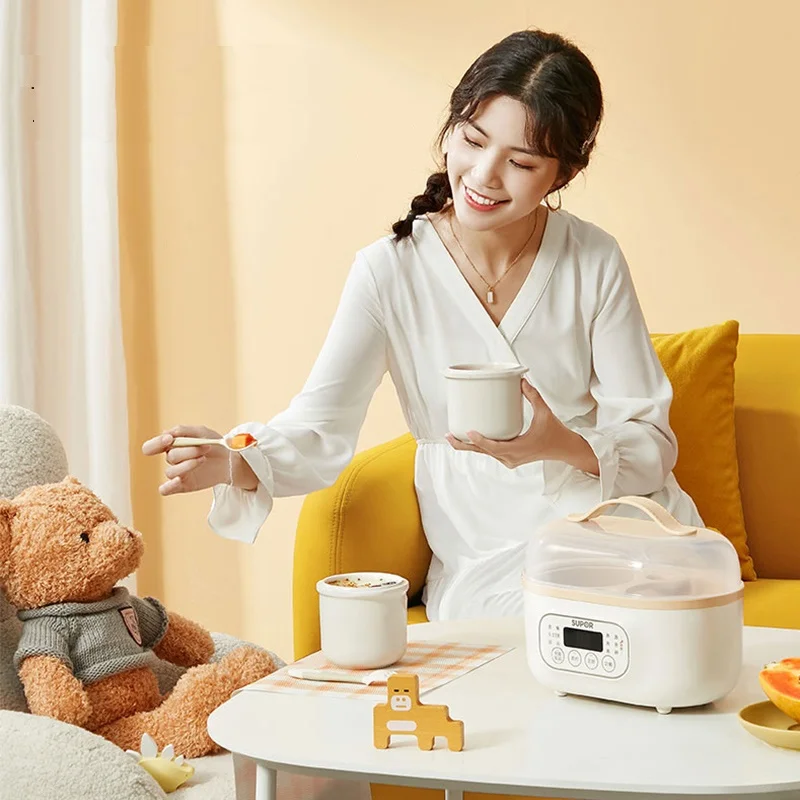 220V 1L Electric Slow Stewing Machine Portable Ceramic Stewer Multi Cooker Stewing Cooker With 2 Inners