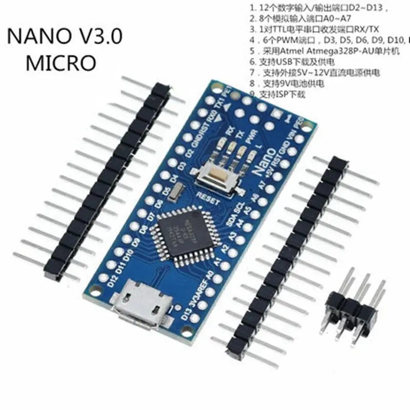 Nano V3.0 CH340 Improved Atmega328p USB to TTL Development Board Type-c Interface